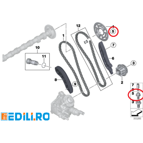 Surub fixare pinion ax came BMW - 11317797516