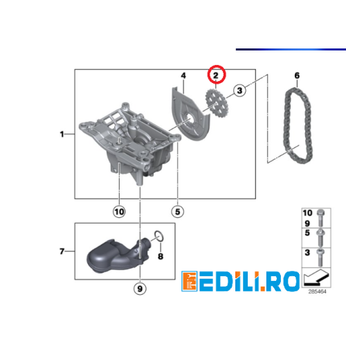 Pinion pompa de ulei 23 de dinti BMW - 11417812449