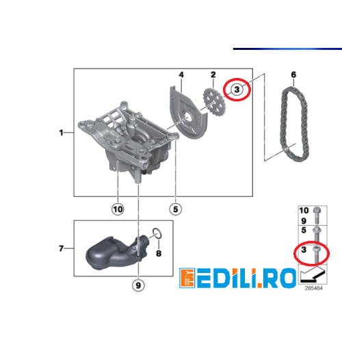 Surub pt pinion pompa ulei z23 BMW - 11417823426