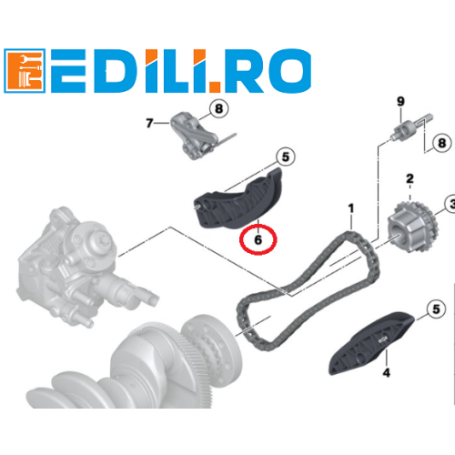 Patina intinzator lant distributie inferior la vibrochen BMW - 13528515671