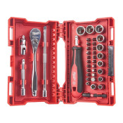 Set antrenor cu clichet și chei tubulare în inserție de spumă, 1/4, 38 buc Milwaukee - 4932479096