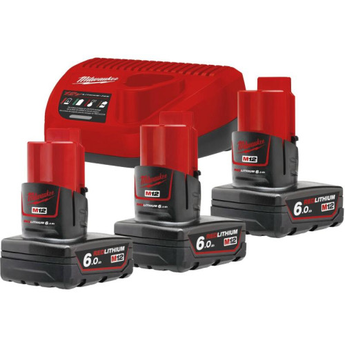 Set 3 acumulatori M12 6Ah si un încărcător C12C