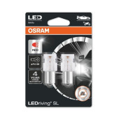 Set 2 becuri P21W 12V 1.9W Osram - led rosu - blister