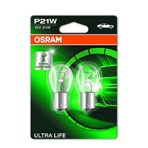 Set 2 becuri P21W 12V 21W ULTRA LIFE Osram-blister
