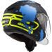 LS2 OF573 TWISTER II XOVER MATT BLACK BLUE XS