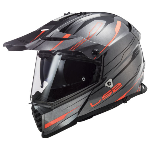 LS2 MX436 PIONEER EVO KNIGHT TITANIUM ORANGE XS