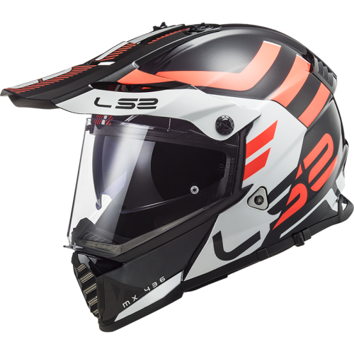 LS2 MX436 PIONEER EVO ADVENTURER BLACK WHITE XS