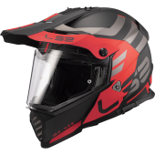 LS2 MX436 Pioneer EVO ADVENTURER Matt Black Red XS