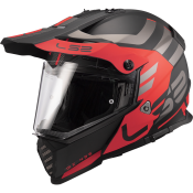LS2 MX436 Pioneer EVO ADVENTURER Matt Black Red XS