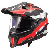 LS2 MX701 EXPLORER C TRICK WHITE RED-06 XS