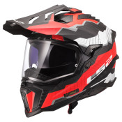LS2 MX701 EXPLORER C TRICK WHITE RED-06 XS