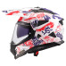 LS2 MX702 PIONEER II FANTASY WHITE RED BLUE-06 XS