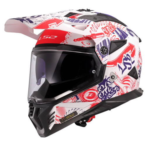LS2 MX702 PIONEER II FANTASY WHITE RED BLUE-06 XS