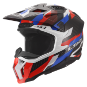 LS2 MX703 X-FORCE PHANTOM WHITE BLUE RED-06 XS