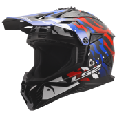 LS2 MX708 FAST II GROTESK WHITE BLUE RED-06 XS