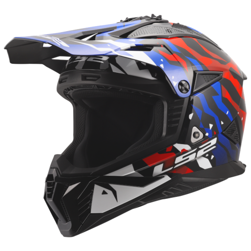 LS2 MX708 FAST II GROTESK WHITE BLUE RED-06 XS
