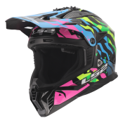 LS2 MX708 FAST II GROTESK BLUE PINK GREEN-06 XS