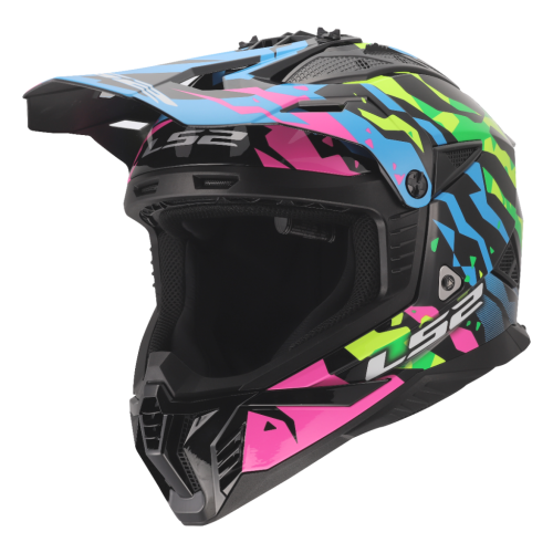 LS2 MX708 FAST II GROTESK BLUE PINK GREEN-06 XS