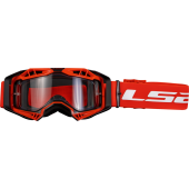 LS2 AURA ENDURO SERIES GOGGLE BLACK RED WITH CLEAR VISOR