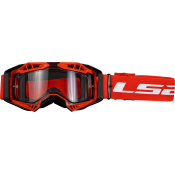 LS2 AURA ENDURO SERIES GOGGLE BLACK RED WITH CLEAR VISOR