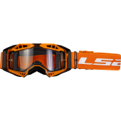 LS2 AURA ENDURO SERIES GOGGLE BLACK H-V ORANGE WITH CLEAR VISOR