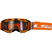 LS2 AURA ENDURO SERIES GOGGLE BLACK H-V ORANGE WITH CLEAR VISOR