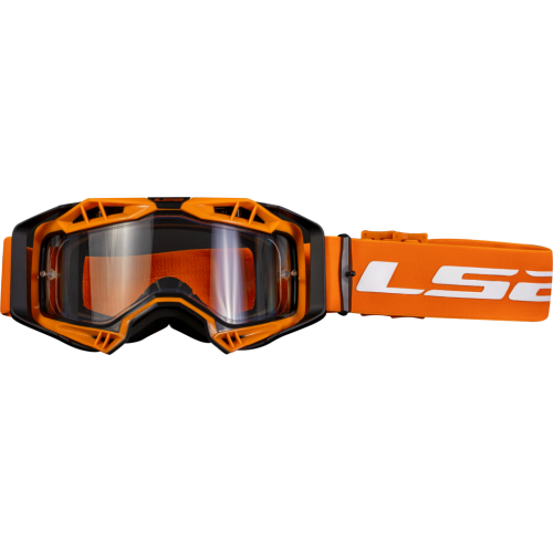 LS2 AURA ENDURO SERIES GOGGLE BLACK H-V ORANGE WITH CLEAR VISOR