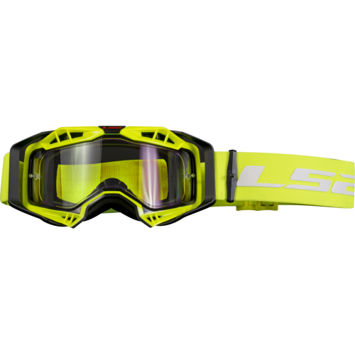 LS2 AURA ENDURO SERIES GOGGLE BLACK H-V YELLOW WITH CLEAR VISOR