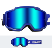 LS2 CHARGER GOGGLE BLUE WITH IRIDIUM VISOR
