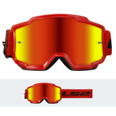 LS2 CHARGER GOGGLE RED WITH IRIDIUM VISOR
