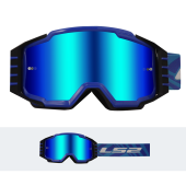 LS2 CHARGER PRO GOGGLE BLUE WITH IRIDIUM VISOR