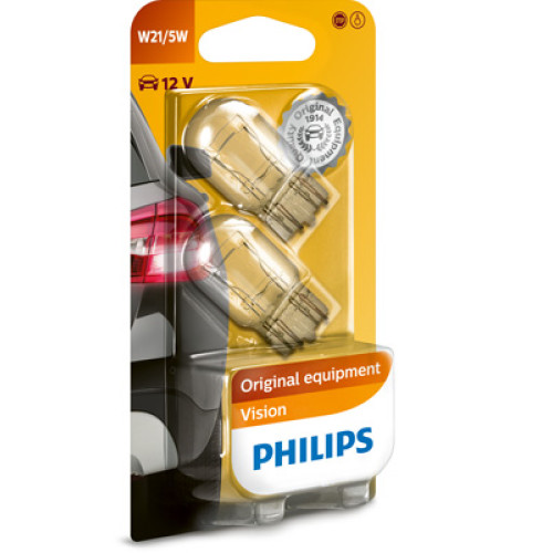 Set 2 becuri W21/5W 12V 21/5W Philips-blister