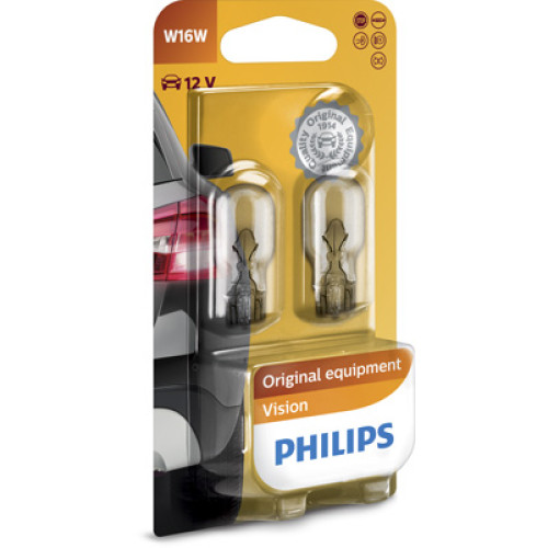Set 2 becuri W16W 12V 16W Philips-blister