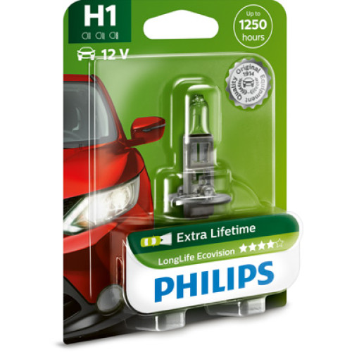 Bec H1 12V 55W Long Life EcoVision Philips blister