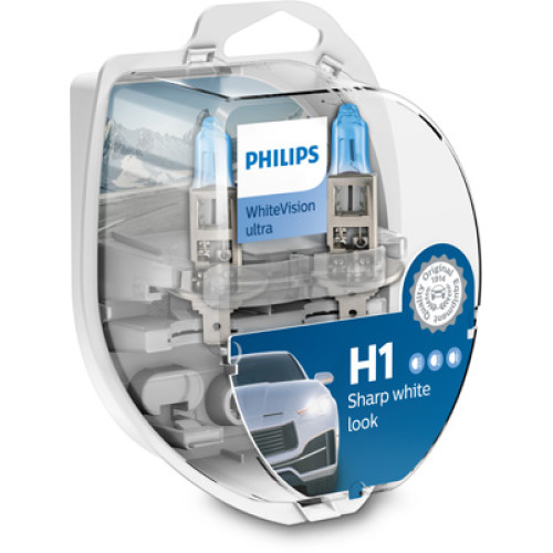 Set 2 becuri H1 12V 55W WhiteVision Ultra Philips