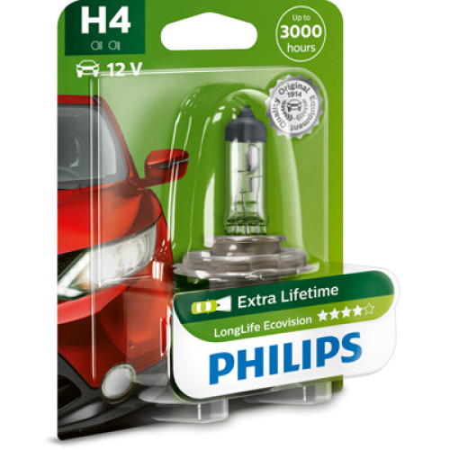 Bec H4 12V 60-55W LongLife EcoVision Philips-blister