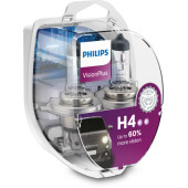 Set 2 becuri H4 12V 60/55W VisionPlus Philips