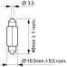 Set 10 becuri C10W 12V 10W Bec soffite Philips