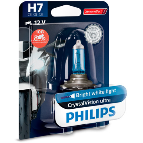Bec H7 12V 55W CrystalVision Ultra moto Philips-blister
