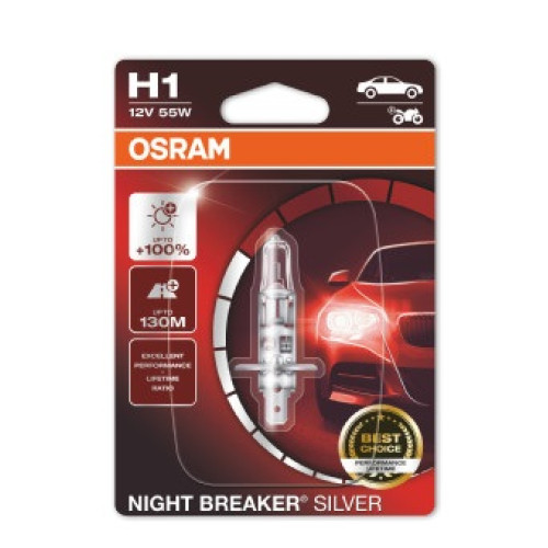 Bec H1 12V 55W NIGHT BREAKER SILVER Osram blister