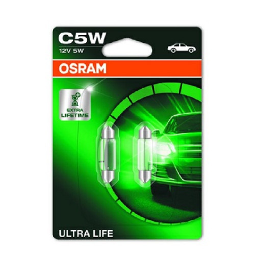 Set 2 becuri C5W 12V 5W ULTRA LIFE Osram-blister