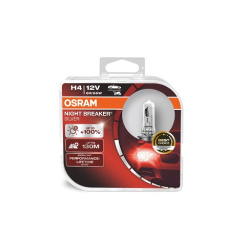 Set 2 becuri H4 12V 60/55W NIGHT BREAKER® SILVER Osram
