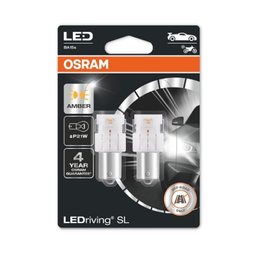 Set 2 becuri P21W 12V 1.9W Osram - led galben - blister
