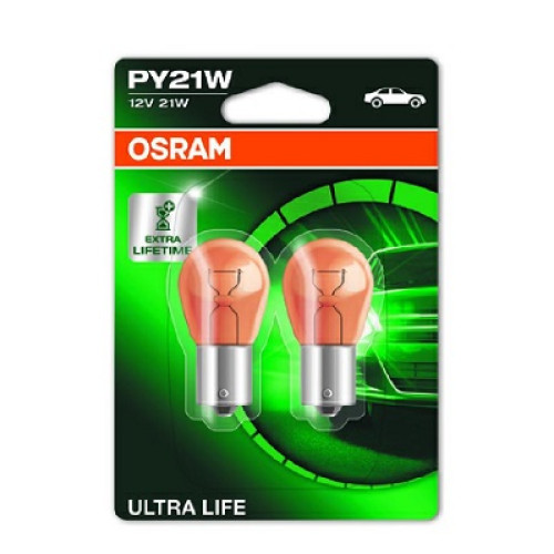 Set 2 becuri PY21W 12V 21W ULTRA LIFE Osram-blister