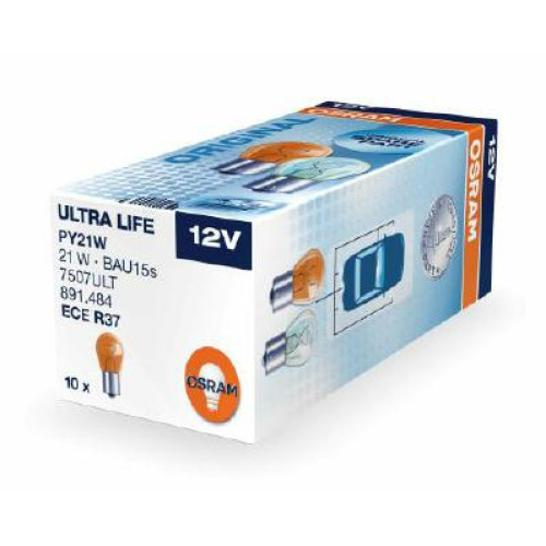 Set 10 becuri PY21W 12V 21W ULTRA LIFE Osram