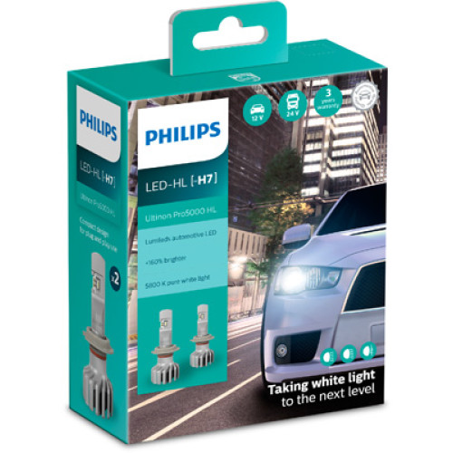 Set 2 becuri H7 12/24V 15W led Philips