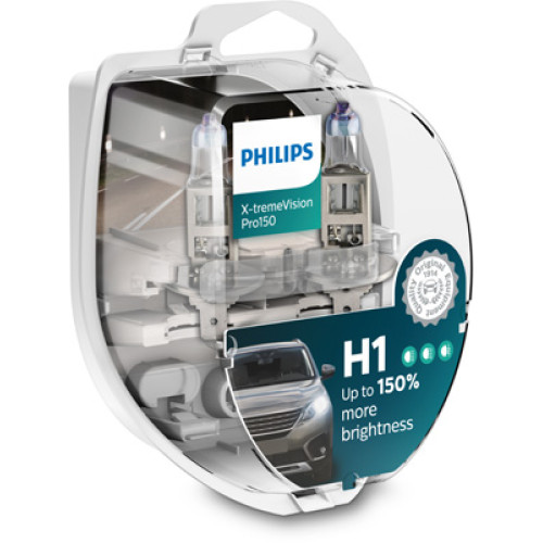 Set 2 becuri H1 12V 55W X-TreamVision Pro150 Philips