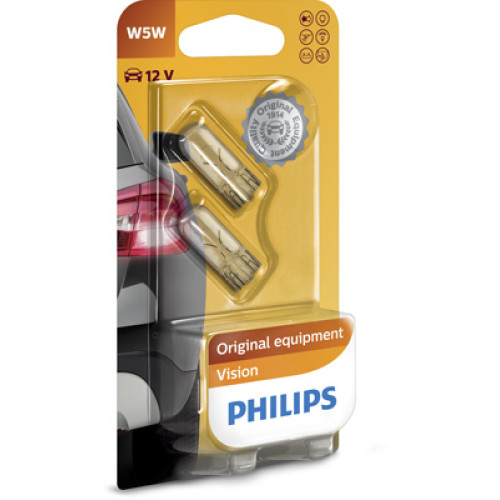 Set 2 becuri W5W 12V 5W Philips-blister