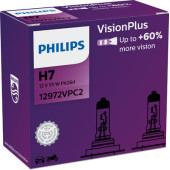 Set 2 becuri H7 12V 55W VisionPlus Philips
