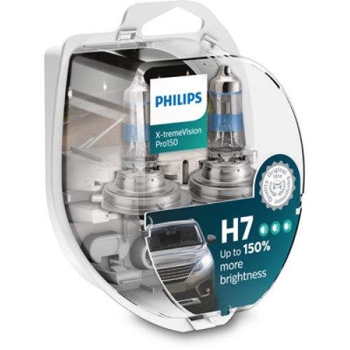 Set 2 becuri H7 12V 55W X-tremeVision Pro150 Philips